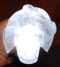 Bergkristallschädel mit Schlange 0,6 kg