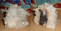 Kristallschädel mit Bergkristallspitzen 540 g