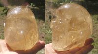 Citrin Kristallschädel 700 g energetisiert groß Brasilien